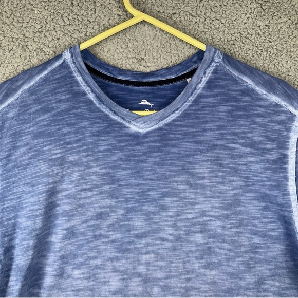 Tommy Bahama Mens Shirt Blue Medium Suncoast Shores V-Neck Pima Cotton T-Shirt - Picture 6 of 9